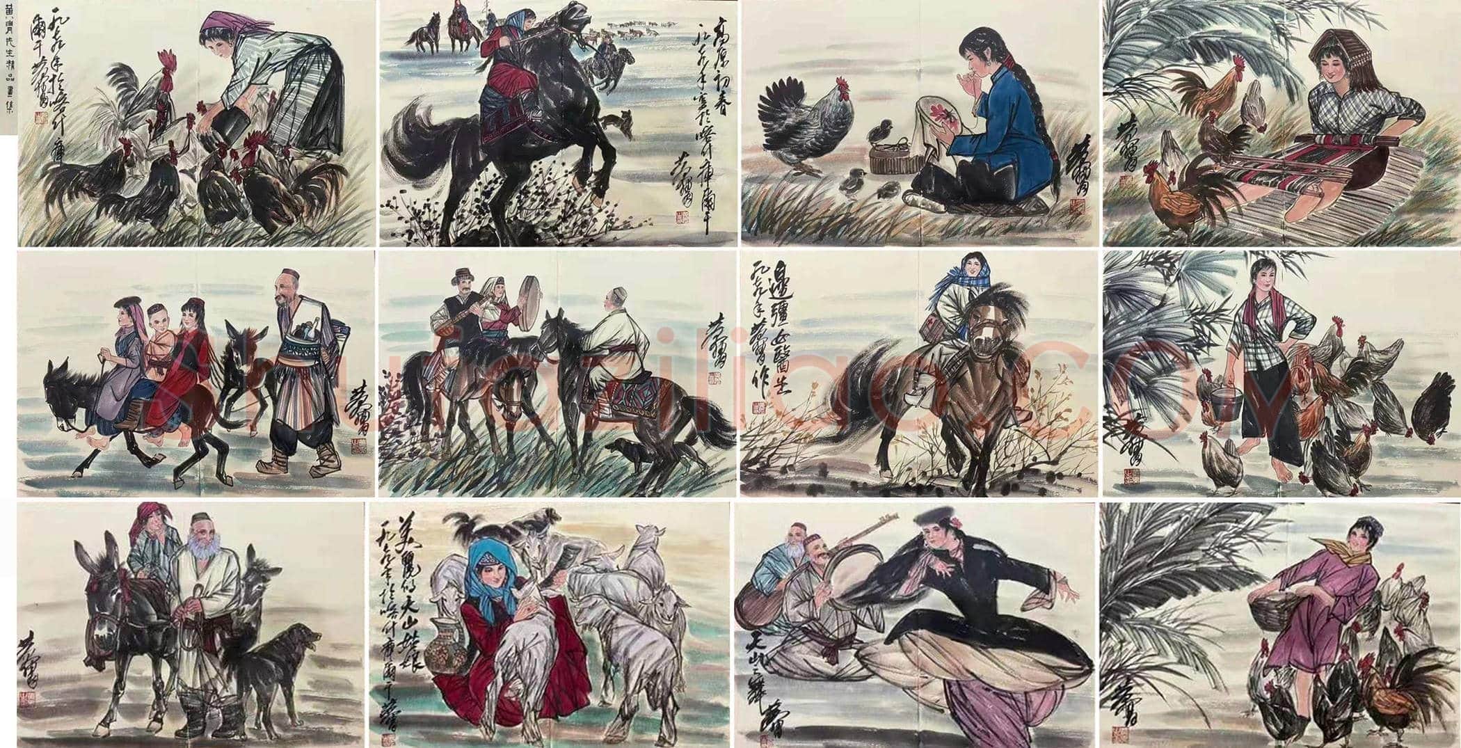 黄胄精品《人物集册》，惊艳面世 | 国画赏析