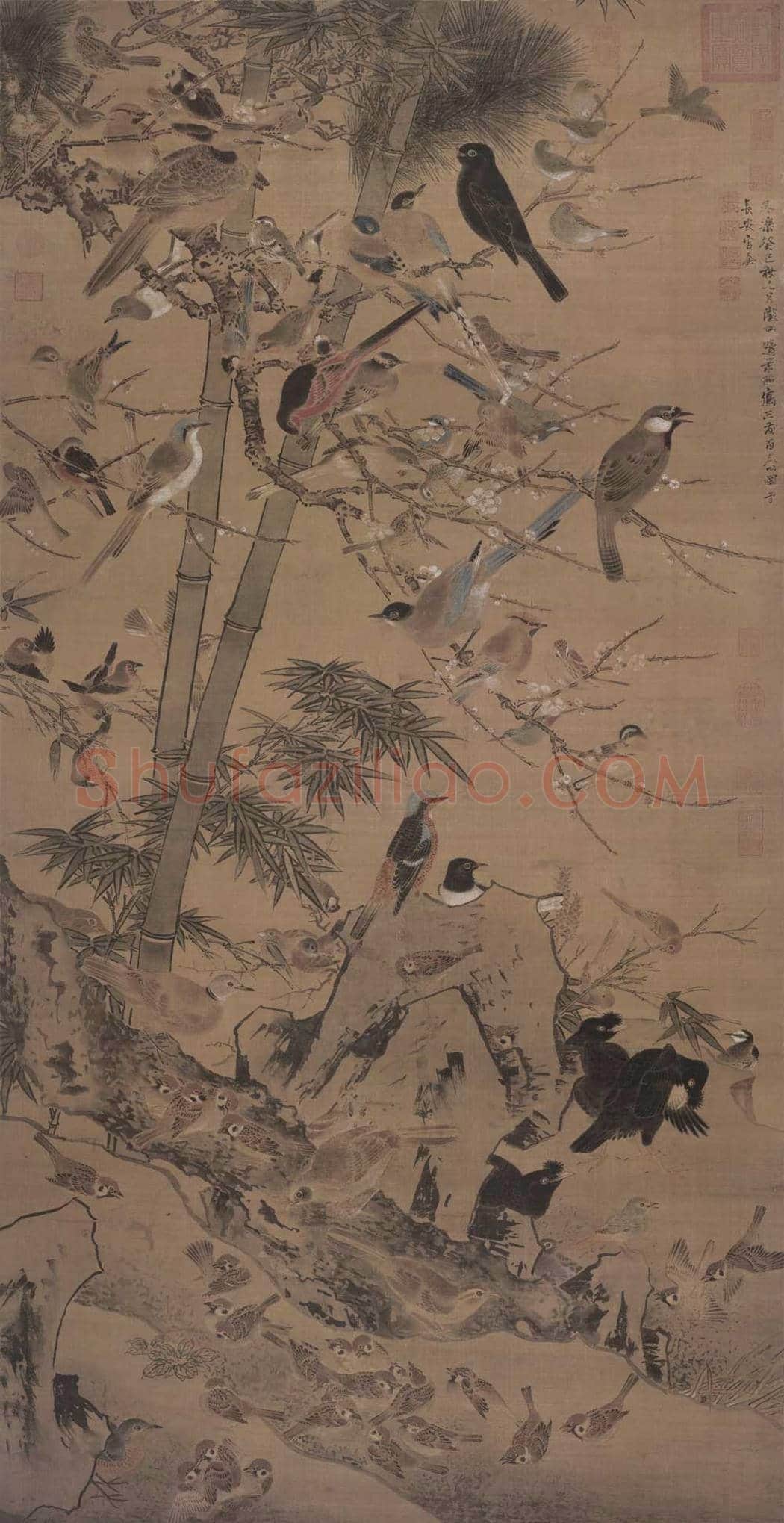 边景昭《三友百禽图》欣赏 | 传世国画赏析