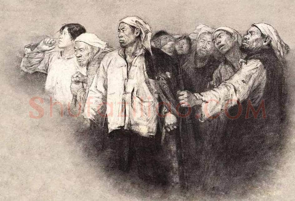 王式廓素描作品《血衣》欣赏 | 书画科普