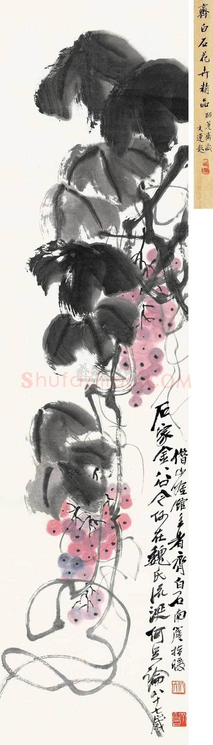 齐白石画葡萄,多子多福 | 书画科普