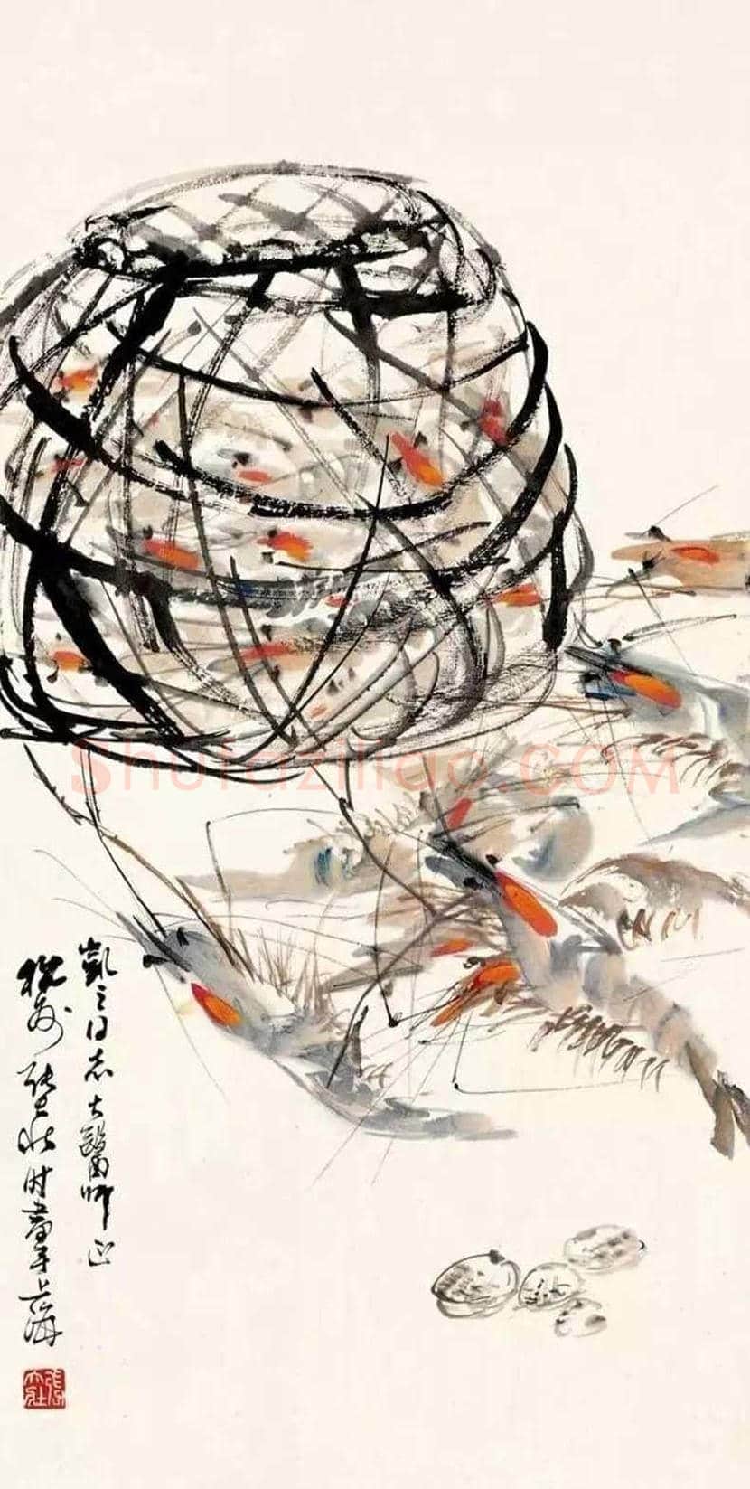 张大壮画虾作品欣赏 | 书画学堂