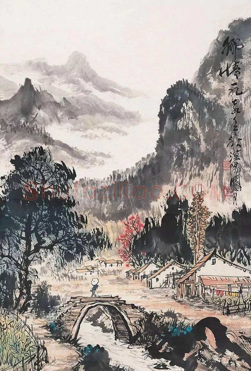 关山月《四季山水》四屏，逸品佳构 | 国画欣赏