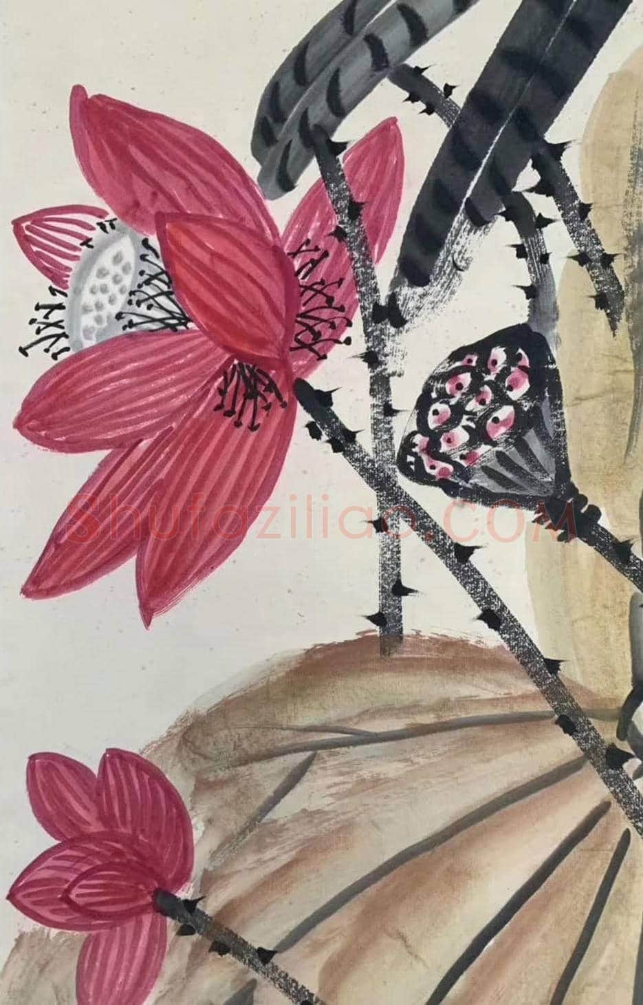 齐白石《红荷翠鸟图》，精品佳构 | 国画作品