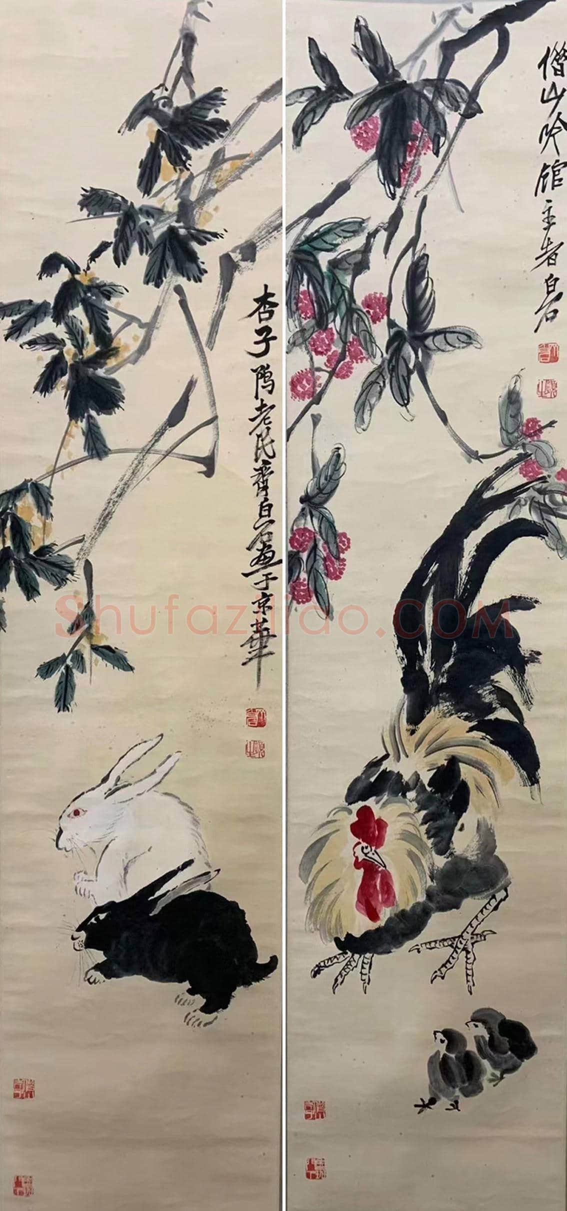 齐白石经典《动物四屏》，雅俗共赏！ | 国画图片