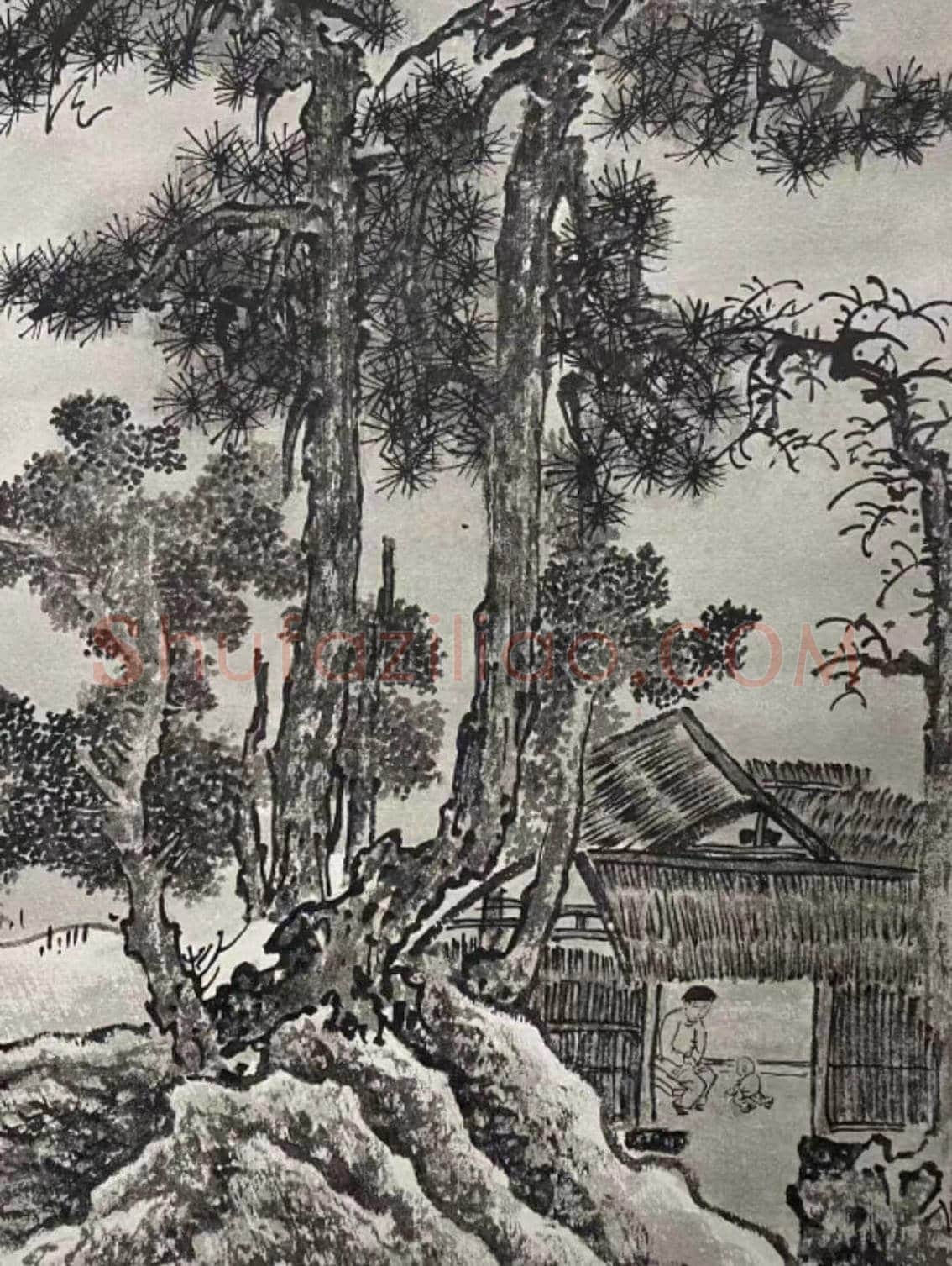 梅莲并蒂之作——仿荆浩《匡庐图》 | 国画图片