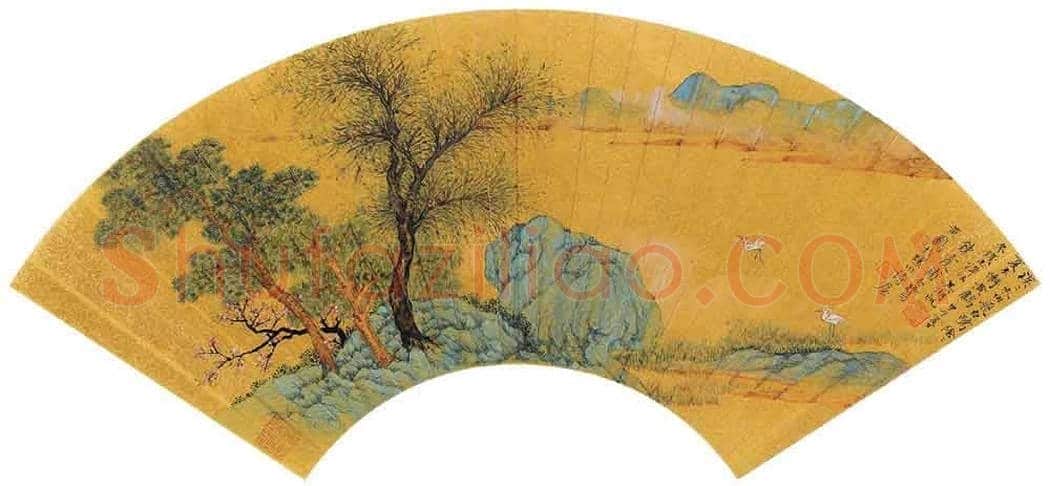 吴湖帆山水扇面作品《溪居清旷》,咫尺之中有乾坤 | 国画作品
