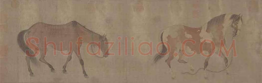 元代任仁发《二马图》欣赏 | 著名国画欣赏