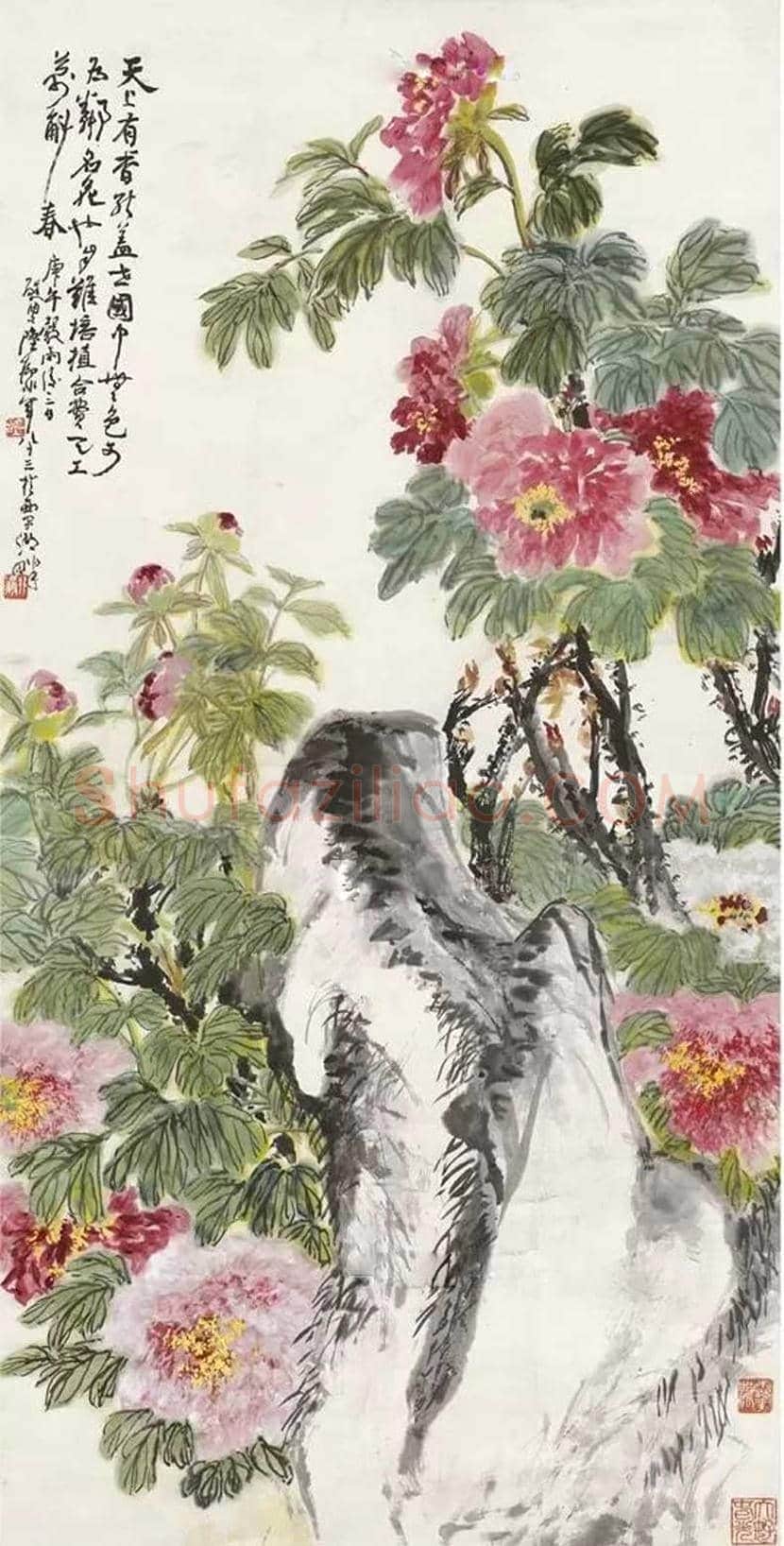 陆抑非牡丹作品欣赏 | 书画科普