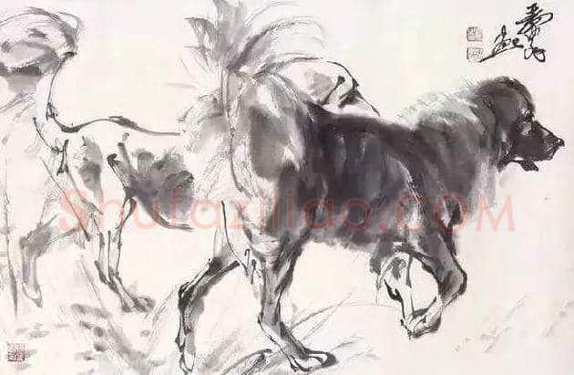 黄胄不但擅长画驴，也擅画狗 | 书画资料