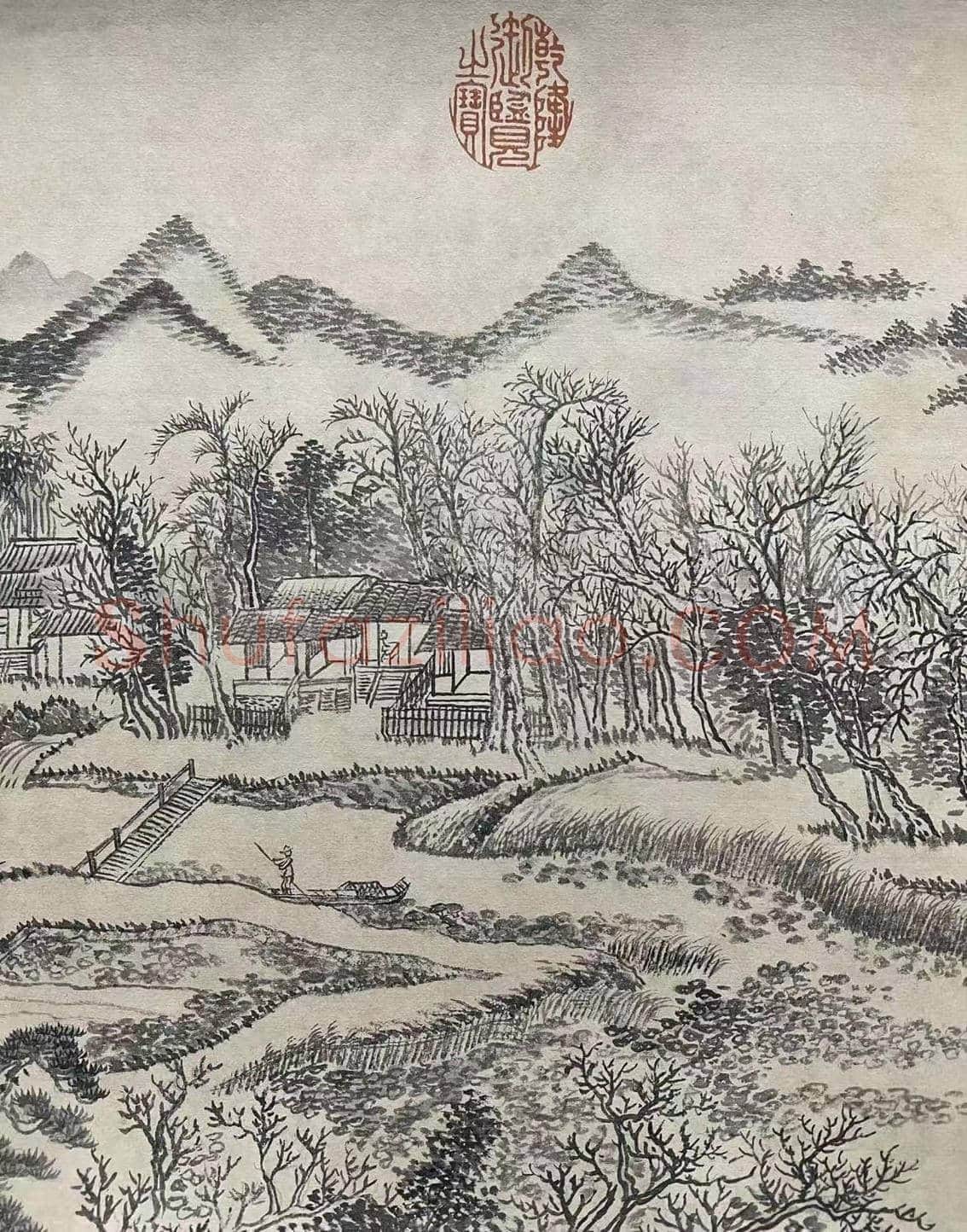 石渠藏画——董其昌《湖山渔樵图》手卷 | 国画欣赏