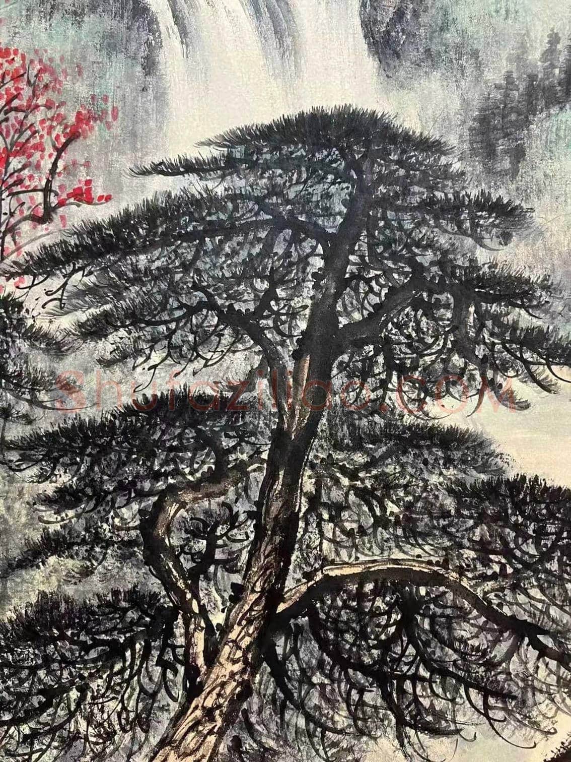 精绝之作——黎雄才《苍松飞瀑图》 | 国画鉴赏