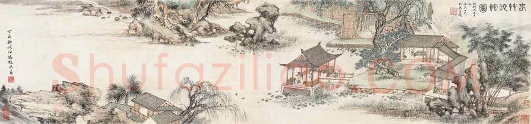 冯超然吴湖帆合作作品《春竹沁馆图》 图赏 | 传世国画作品