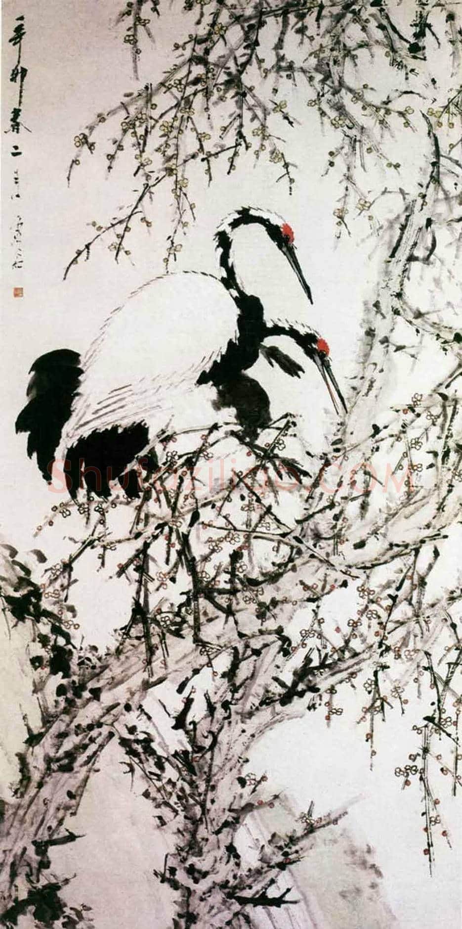 虚谷《梅鹤图》欣赏 | 书画讲解