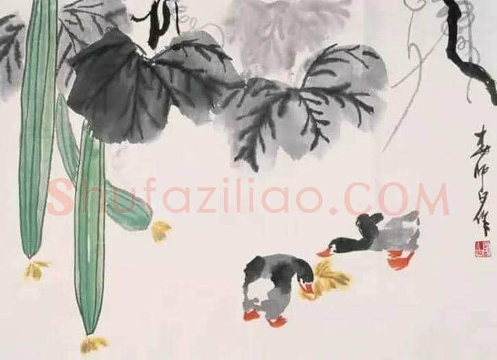 娄师白笔下的小鸭子，太可爱了！ | 书画资料