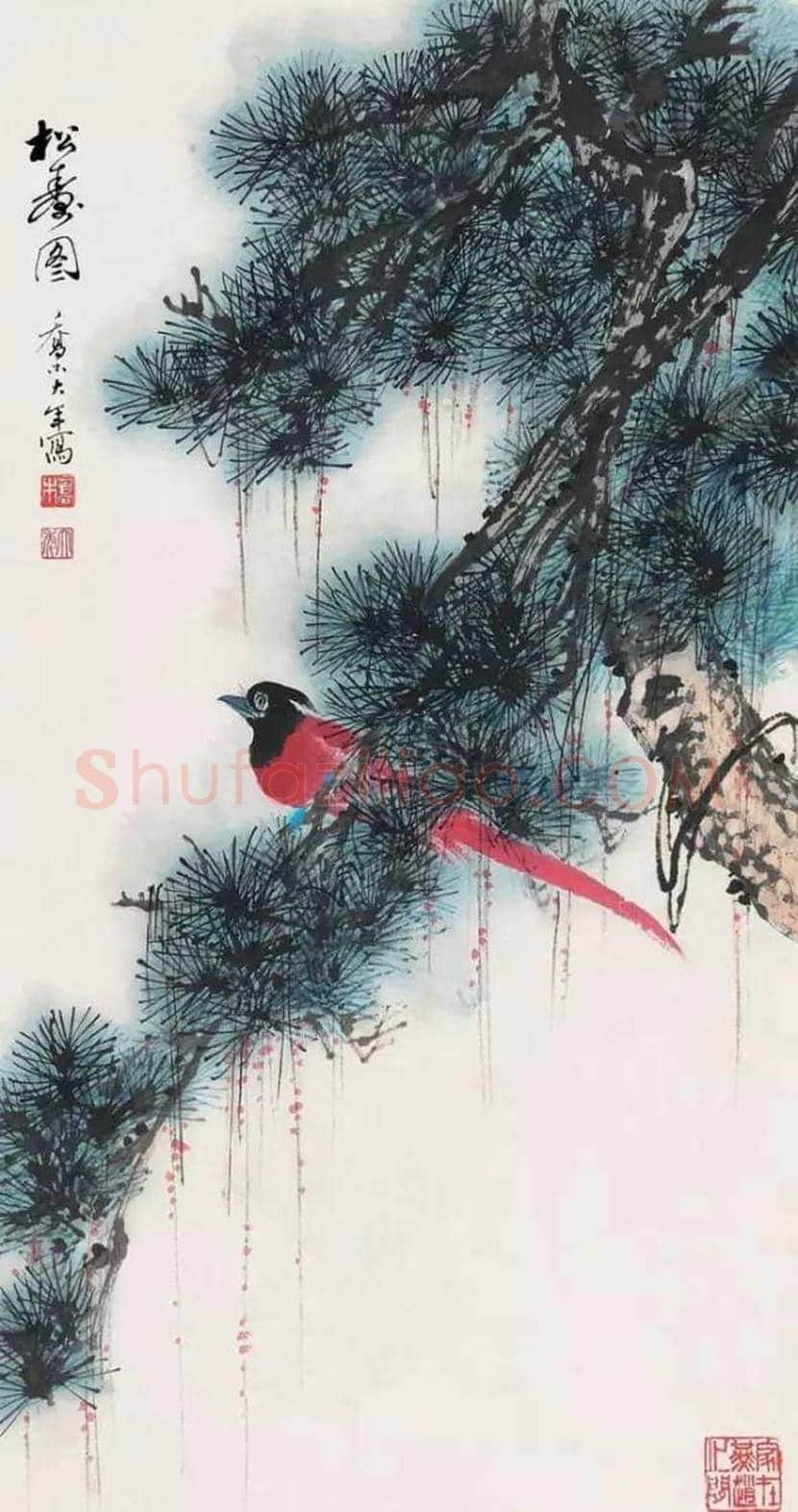 乔木花鸟作品欣赏 | 书画百科