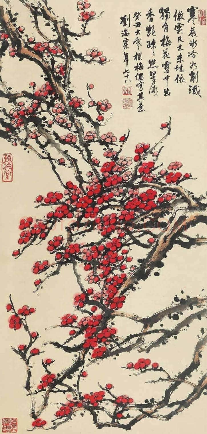 刘海粟梅花图欣赏 | 书画知识