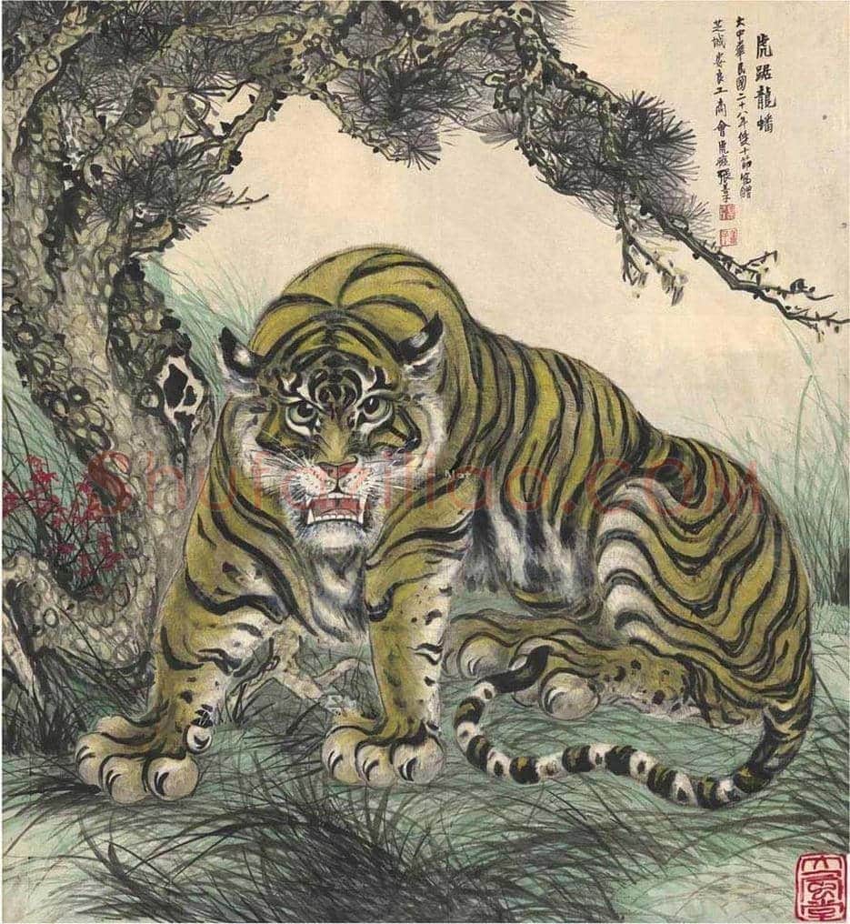 张善孖画虎作品欣赏及拍卖价格 | 书画百科