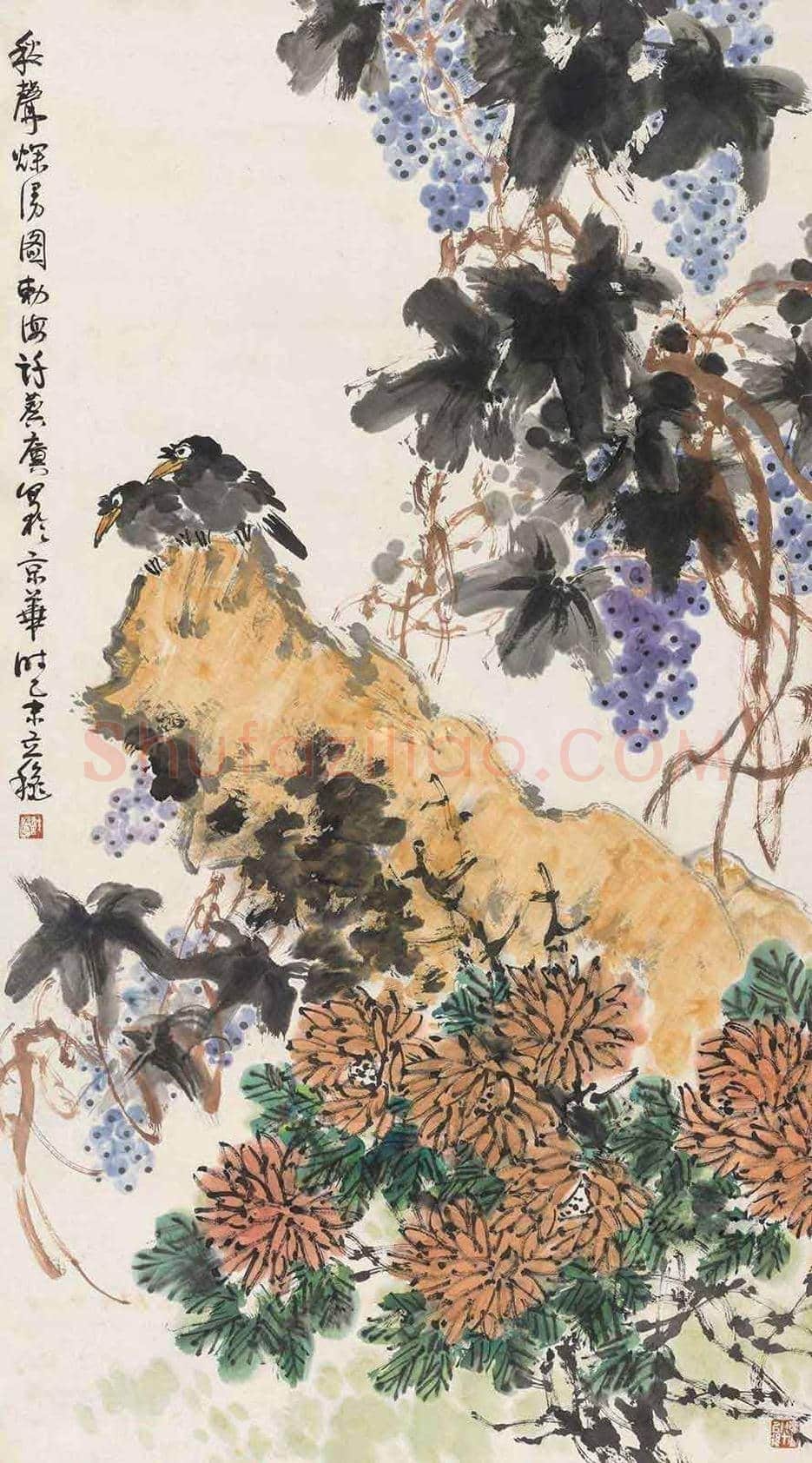 许麟庐写意花鸟作品欣赏 | 书画讲解