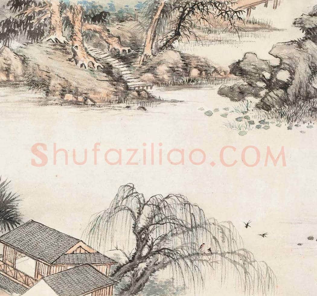 冯超然吴湖帆合作作品《春竹沁馆图》 图赏 | 传世国画作品