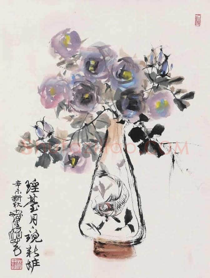 程十发瓶花图作品欣赏 | 书画资料