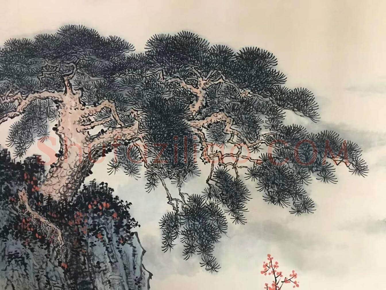 钱松喦黎雄才合作《山高水长图》，珠联璧合之作 | 国画欣赏