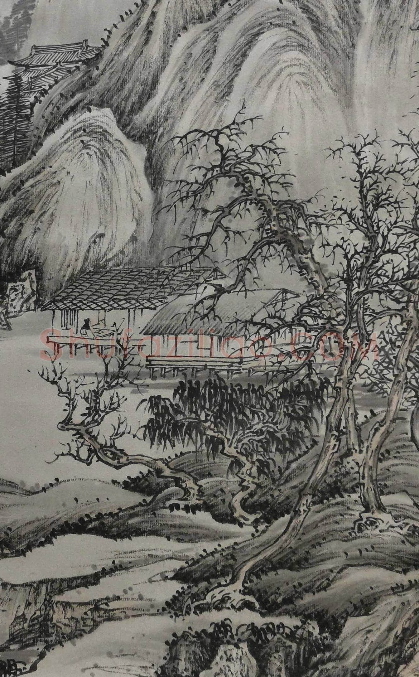 启功山水画《拟董其昌山水》，仿古珍品 | 国画欣赏