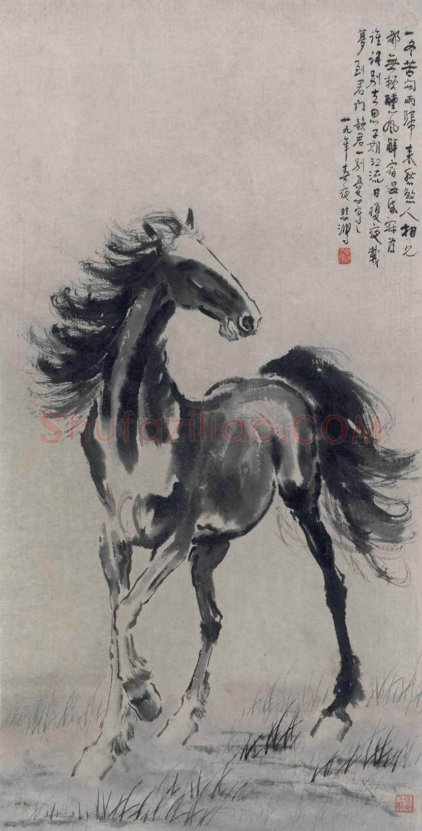 徐悲鸿画马作品高清图片 | 书画资料