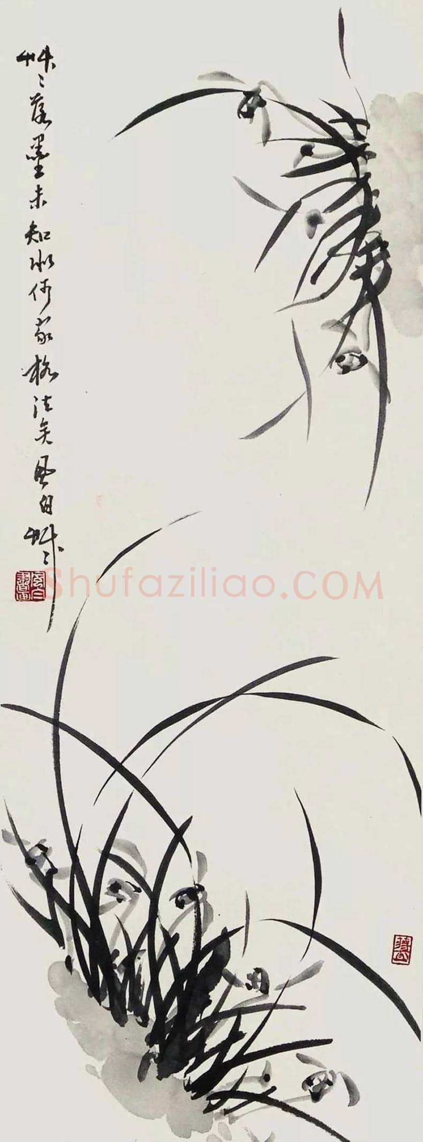 蒋风白兰竹作品欣赏 | 书画讲解