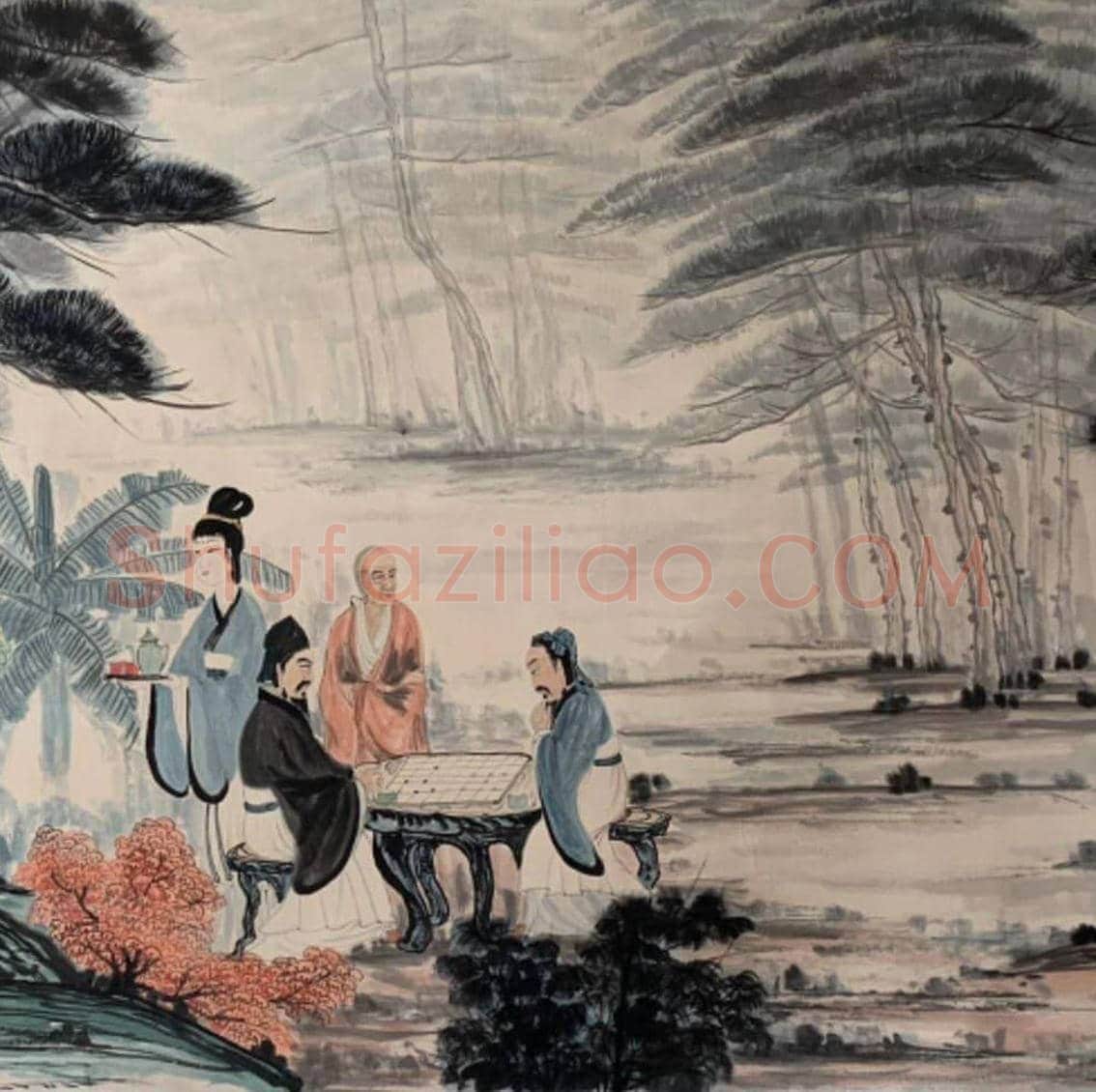 傅抱石《人物画》丈六巨制，巅峰绝唱！ | 国画图片