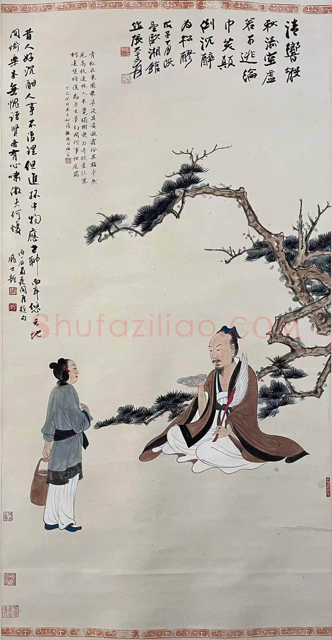 虚静斋旧藏——张大千《松下高士图》 | 国画作品