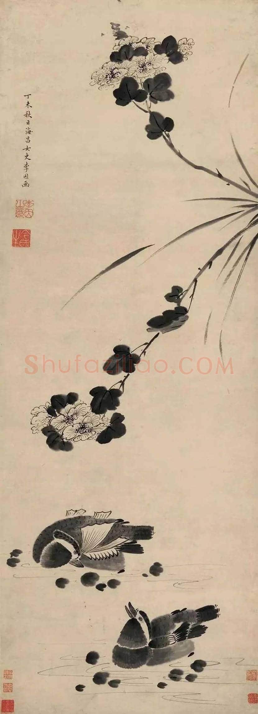 李因作品欣赏 | 书画资料