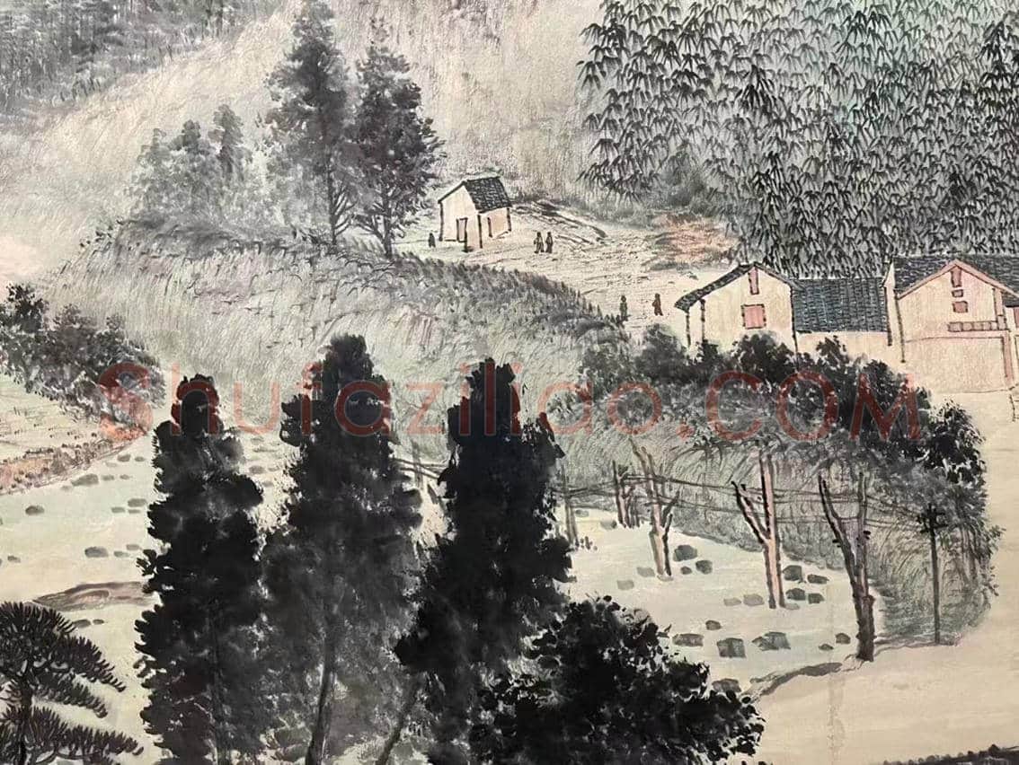 傅抱石丈二《韶山诗意》，馆级钜制 | 国画鉴赏