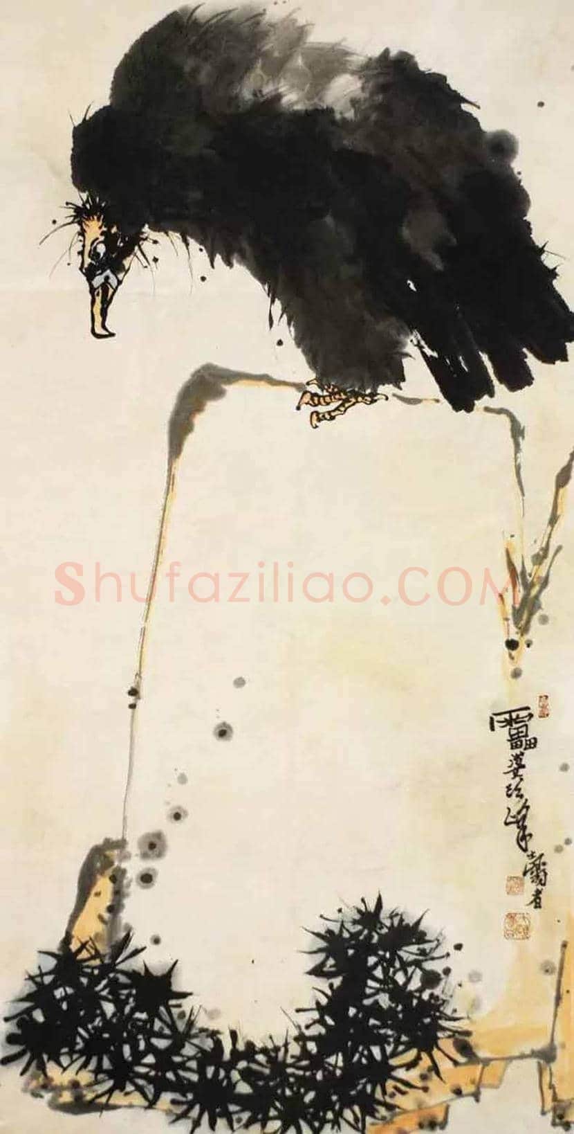 潘天寿笔下的鹰鹫图,一味霸悍! | 书画讲解