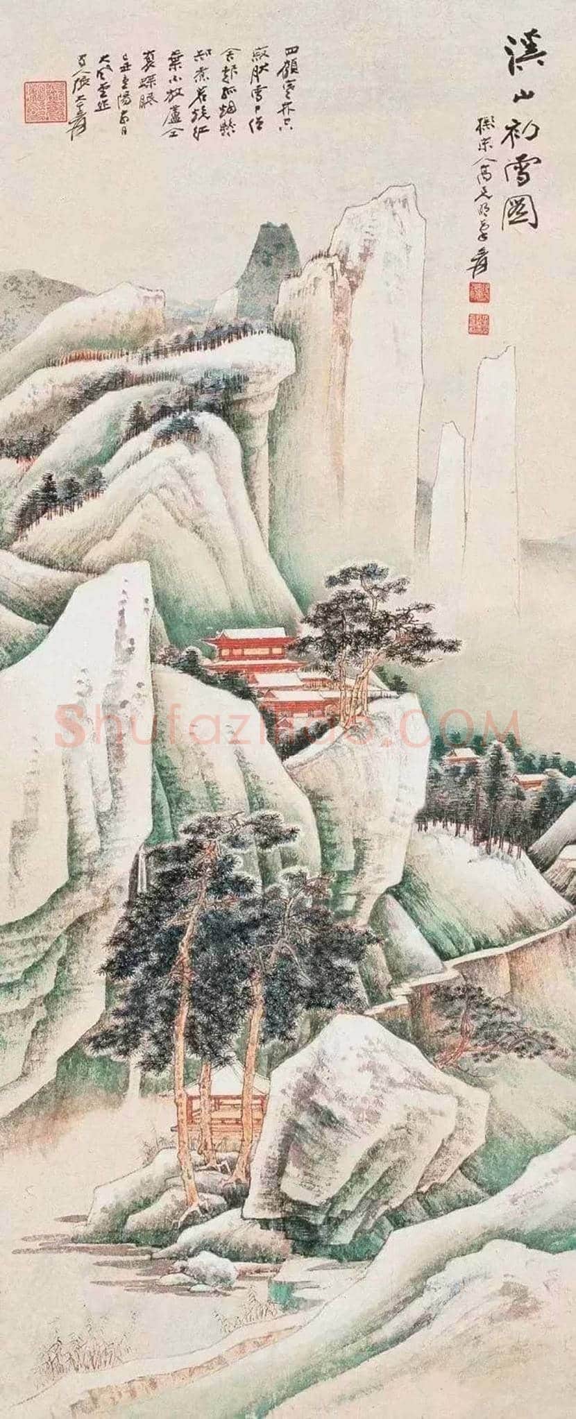 张大千笔下的雪景山水,沁人心脾! | 书画学堂