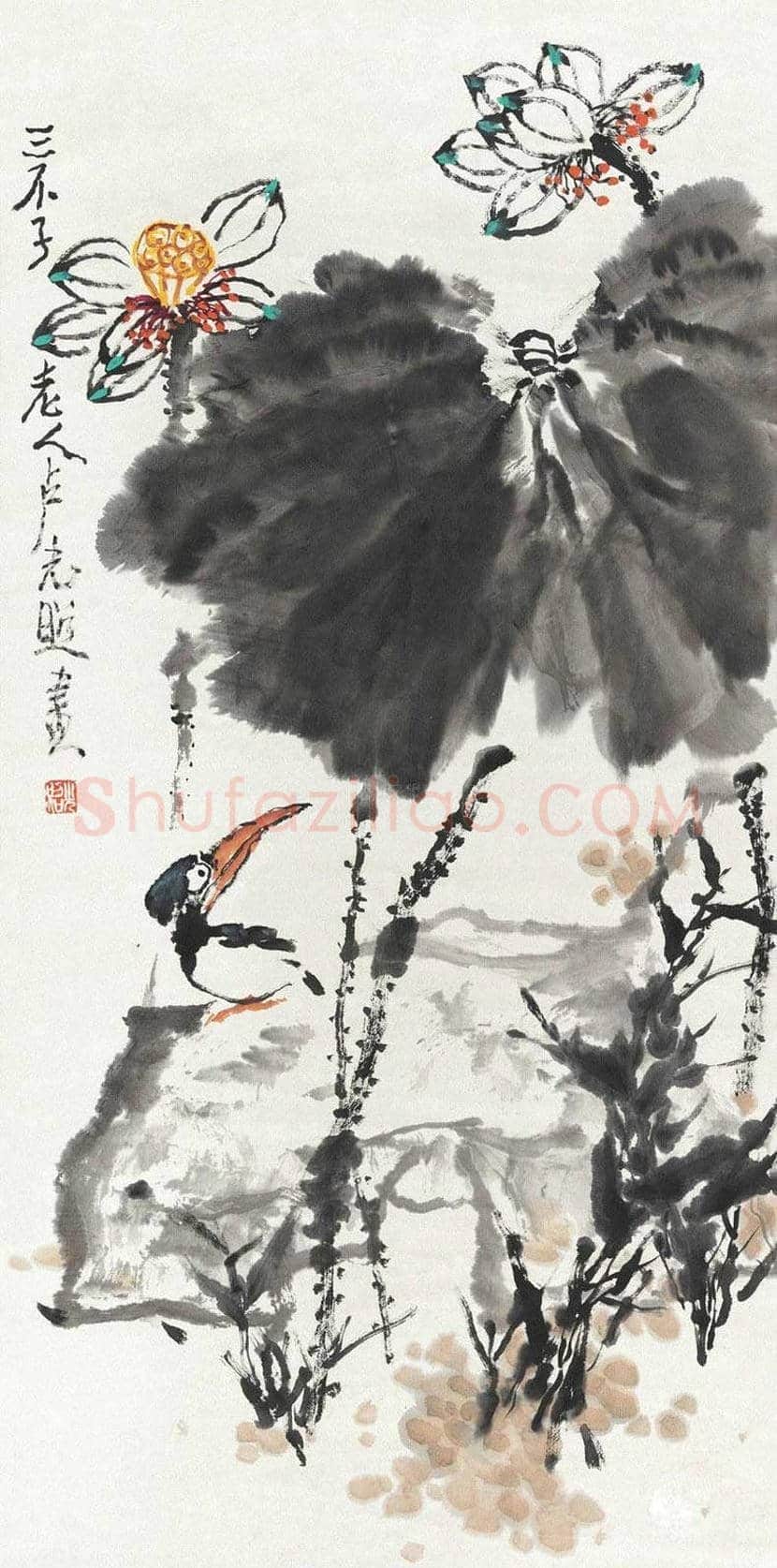 卢光照国画荷花作品欣赏 | 书画学堂