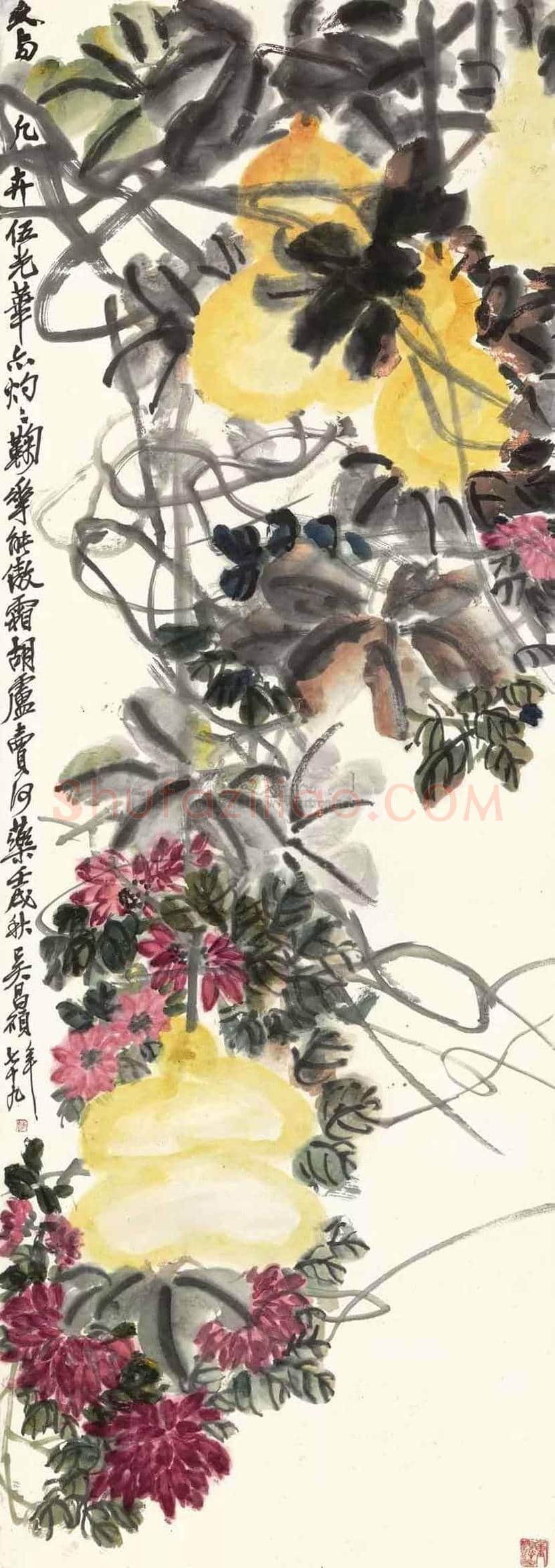 吴昌硕笔下的葫芦欣赏及拍卖 | 书画资料