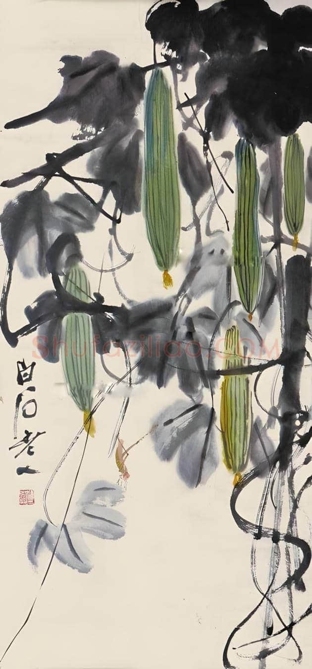 齐白石画丝瓜,寓意思念和牵挂 | 书画常识