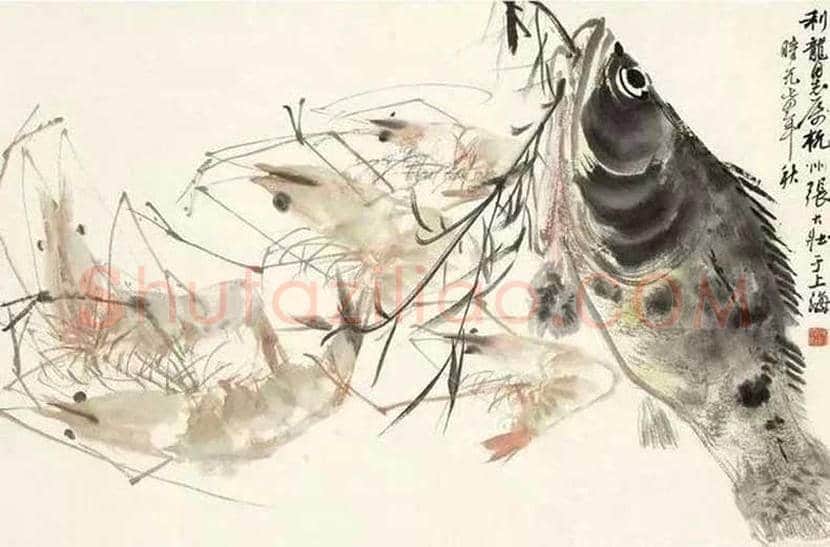 张大壮画虾作品欣赏 | 书画学堂