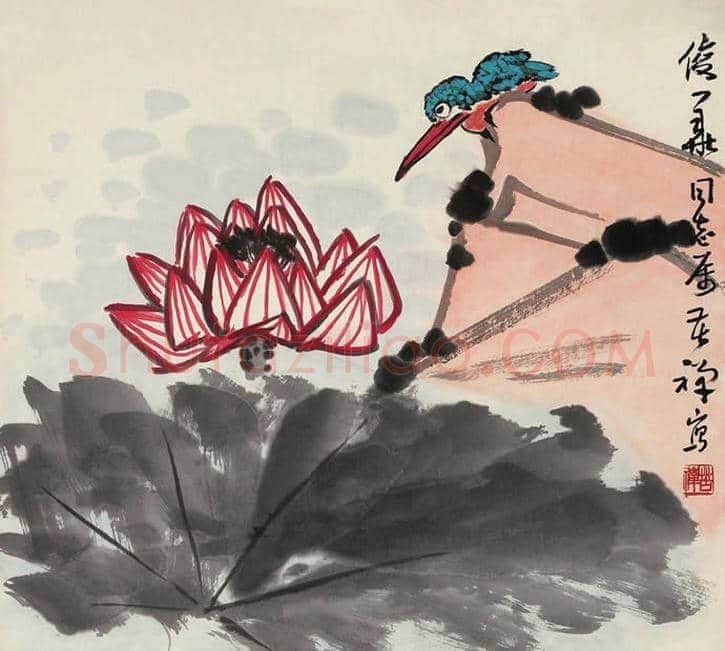 李苦禅荷花作品欣赏【高清大图】 | 书画百科