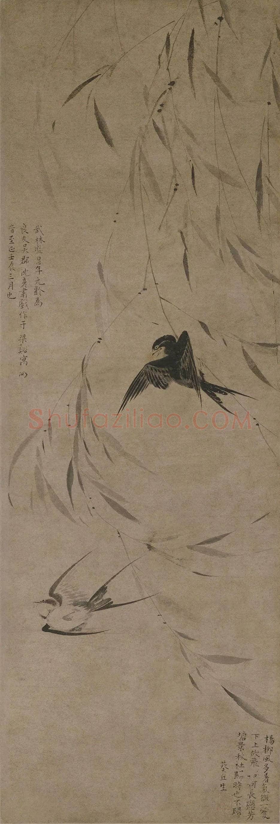 盛昌年《柳燕图》欣赏 | 书画百科