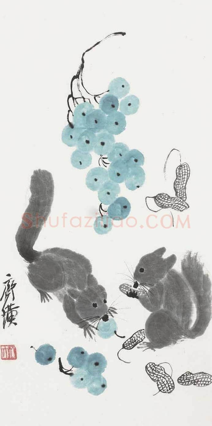 齐白石画葡萄,多子多福 | 书画科普