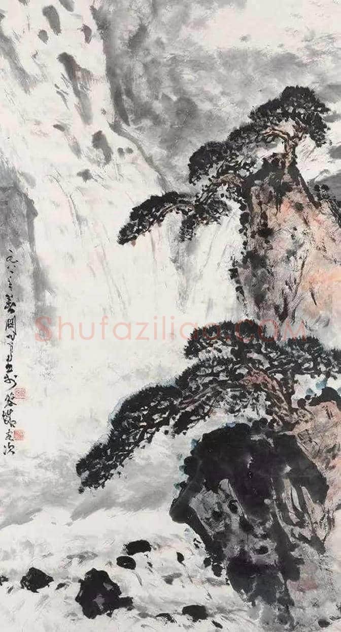 关山月画笔下的瀑布，太壮观啦！ | 书画科普