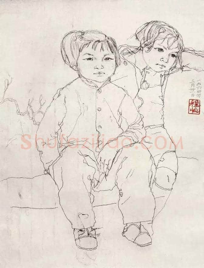 程十发人物,风景绘画手稿 | 书画文摘