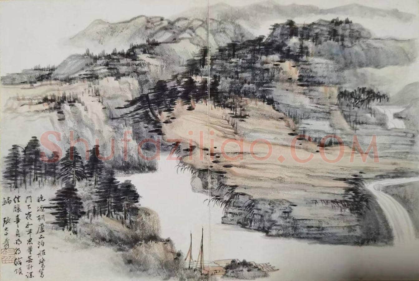 钱镜塘旧藏——张大千《山水十四胜景》册 | 国画赏析