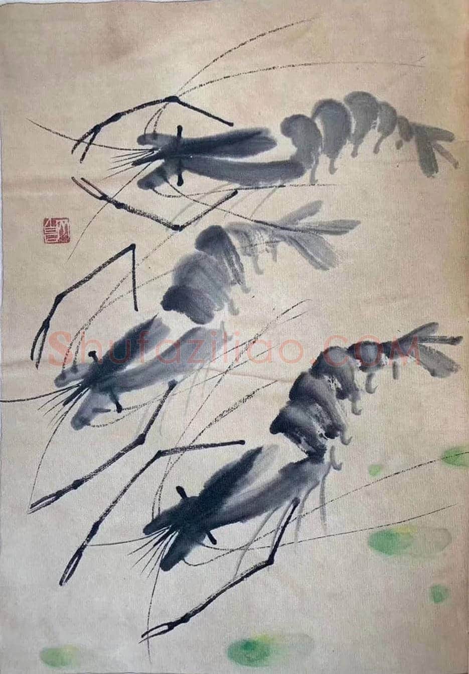 齐白石册页《虾戏图》,经典力作! | 国画欣赏