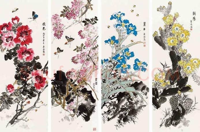 王雪涛等《花鸟四条屏》作品欣赏 | 书画资料
