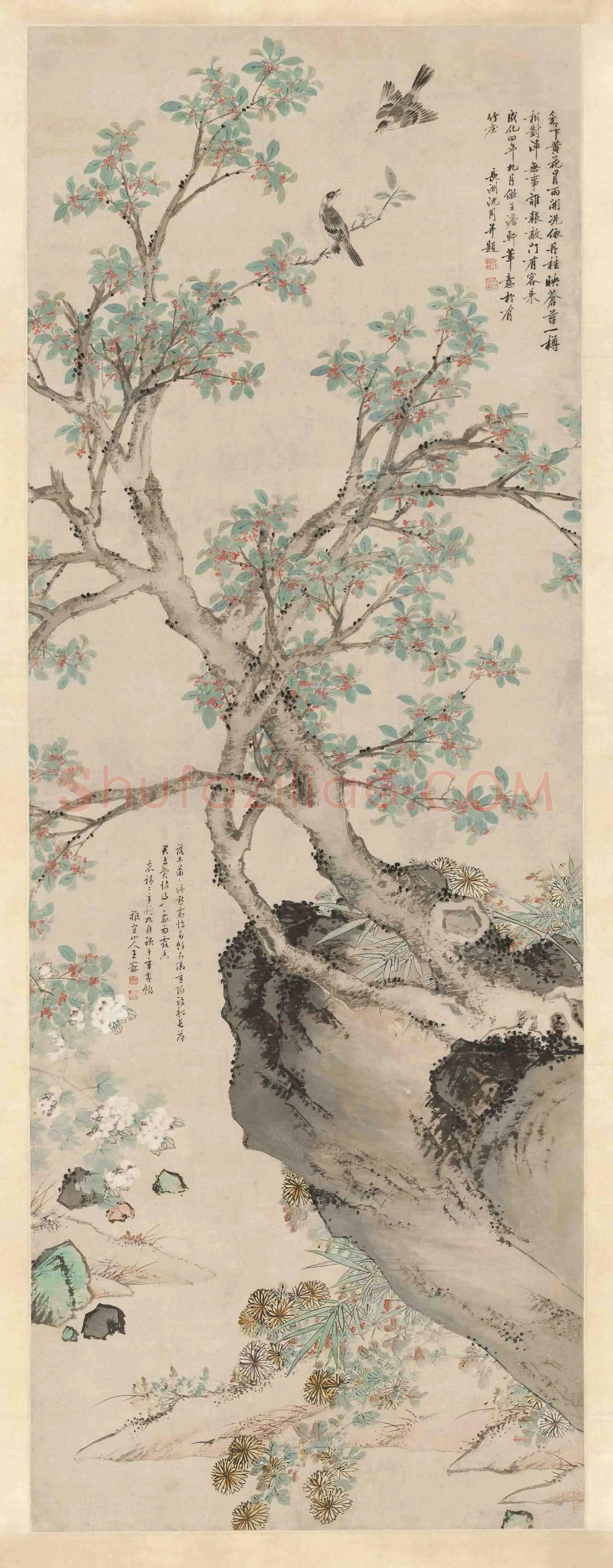 沈周《黄菊丹桂图》欣赏 | 书画百科
