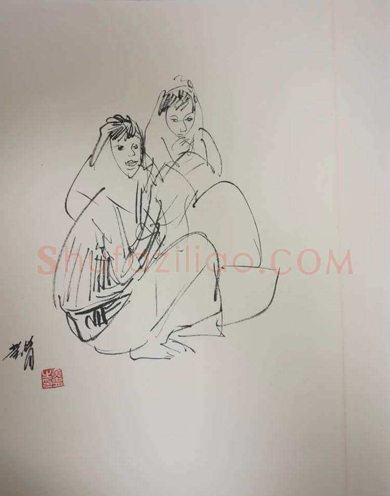 黄胄人物速写册页,出神入化 | 国画赏析