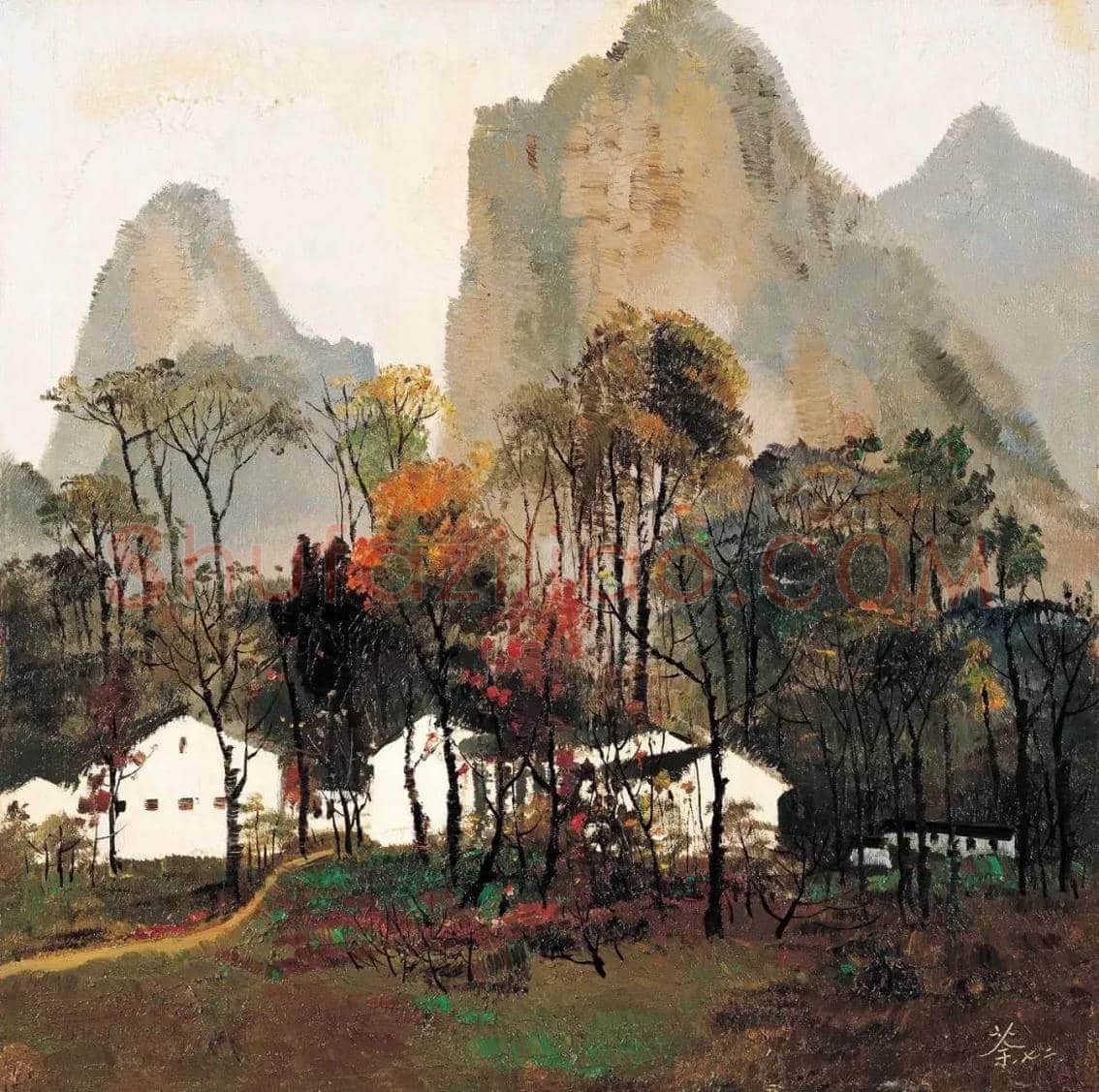 吴冠中《桂林山村》欣赏 | 书画学堂