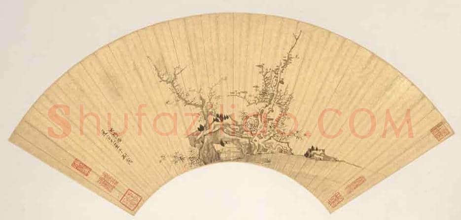 明代陈洪绶《林亭清话图》扇面赏析 | 传世国画赏析